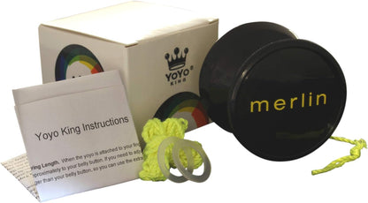 Merlin Pro Yoyo with Ball Bearing Axle and Extra String … (Black)