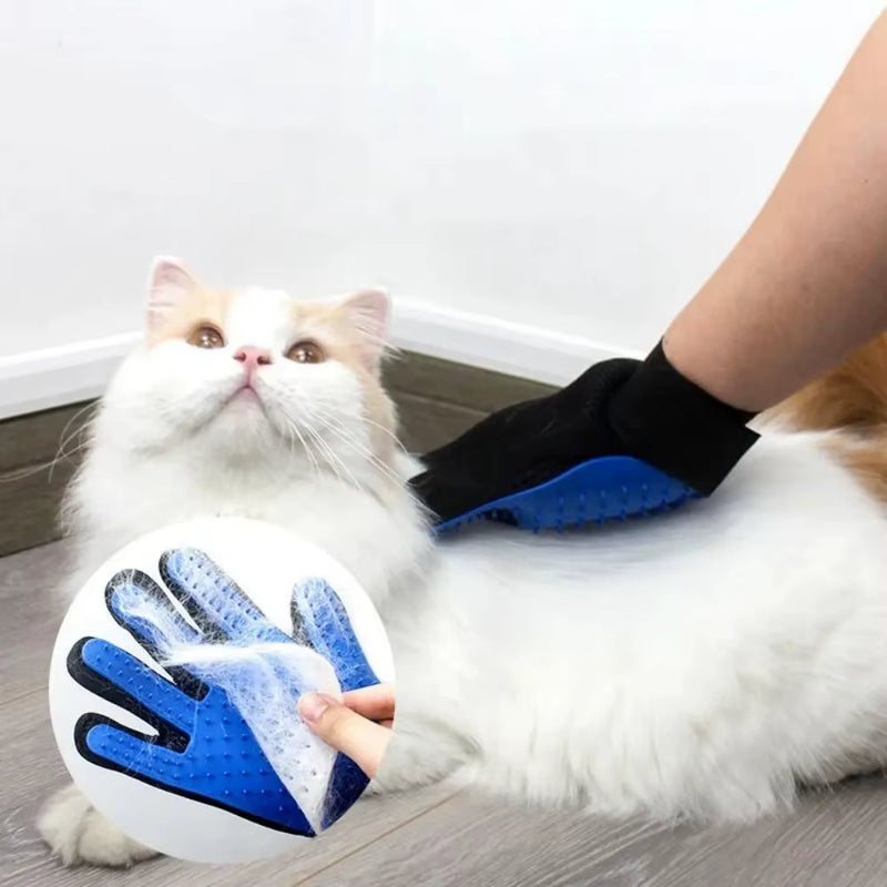 Pet Hair Remover Gloves Cat Dog Massage Bathing Cleaning Grooming Supplies Silicone Hair Sticking Removal Brush