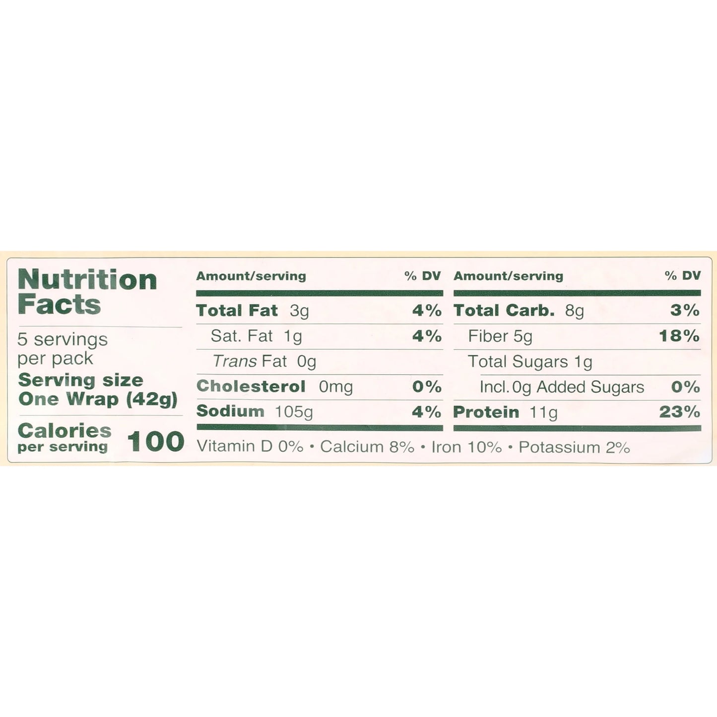 Foods, Gluten Free Keto High Protein Carb Friendly Tortilla Wraps, 7.4Oz, 5 Count