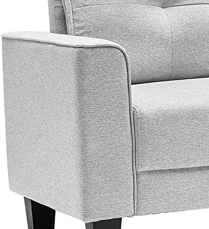 Sectional Couch for Living Room with Square Arm, Loveseat Sofa Couch with Solid Wood Frame, Living Room Furniture Sets, Small Sofa Suitable for Living Room, Bedroom, Small Spaces, Gray