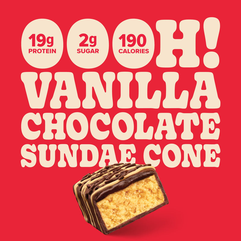 Bars, Sundae Cone, 19G Protein, Gluten Free, 1.76 Oz, 4 Ct