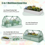 6 X 3 X 3 Feet Galvanized Raised Garden Bed with Greenhouse