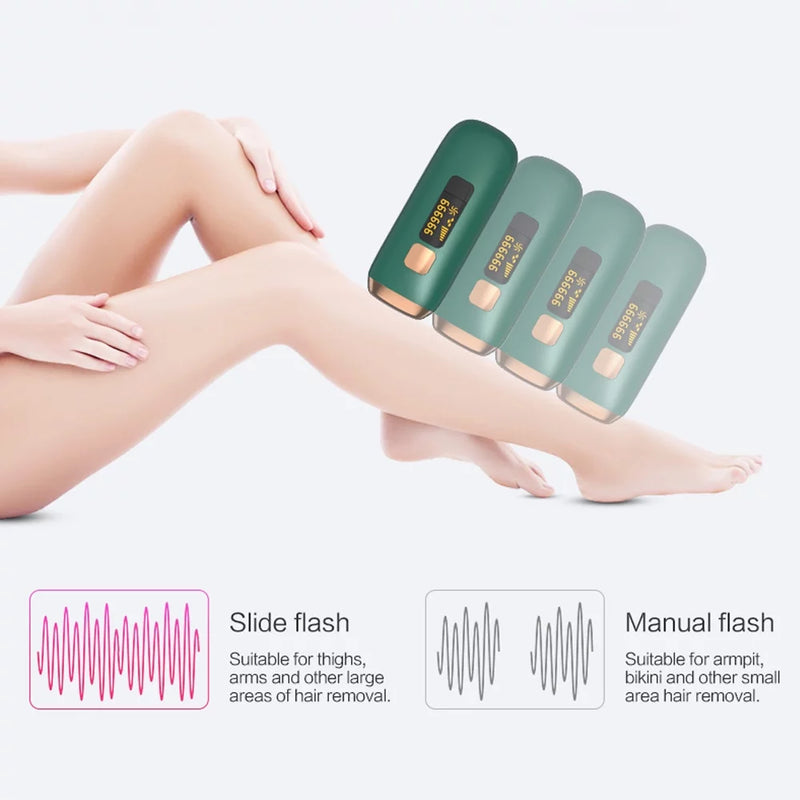 Laser Hair Removal for Women and Men with Cooling System，Upgraded to 990,000 Flashes Hair Removal Device on Facial Legs（Green）