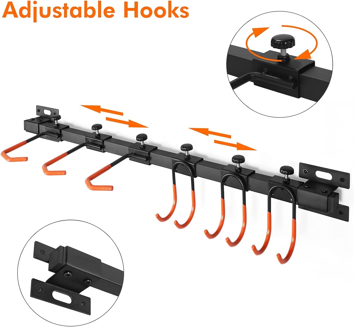 Bike Storage Rack Wall Mount, 6 Garage Bike Rack and 4 Garage Tool Hooks, Bike Hanger for Garage, Garage Bike Wall Organization Garden Tool Organizer, Utility Rack (2-Pack)
