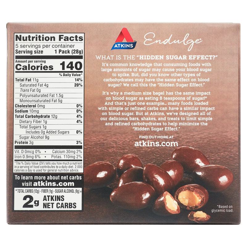 Endulge Treat, Chocolate Covered Almonds, Keto Friendly, 5 Ct