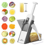 Vegetable Mandoline Slicer Chopper, Kitchen Adjustable Safe Onion Potato Food Chopper, Perfect for Slicing, Chopping, Shredding and Dicing (Gray)