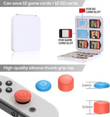 Accessories Bundle Compatible with Switch OLED Incuding Carrying Storage Case, Charging Dock, Protective Cover, Screen Protector, Handle Grips, Holder Stand, Thumb Grips & More - White