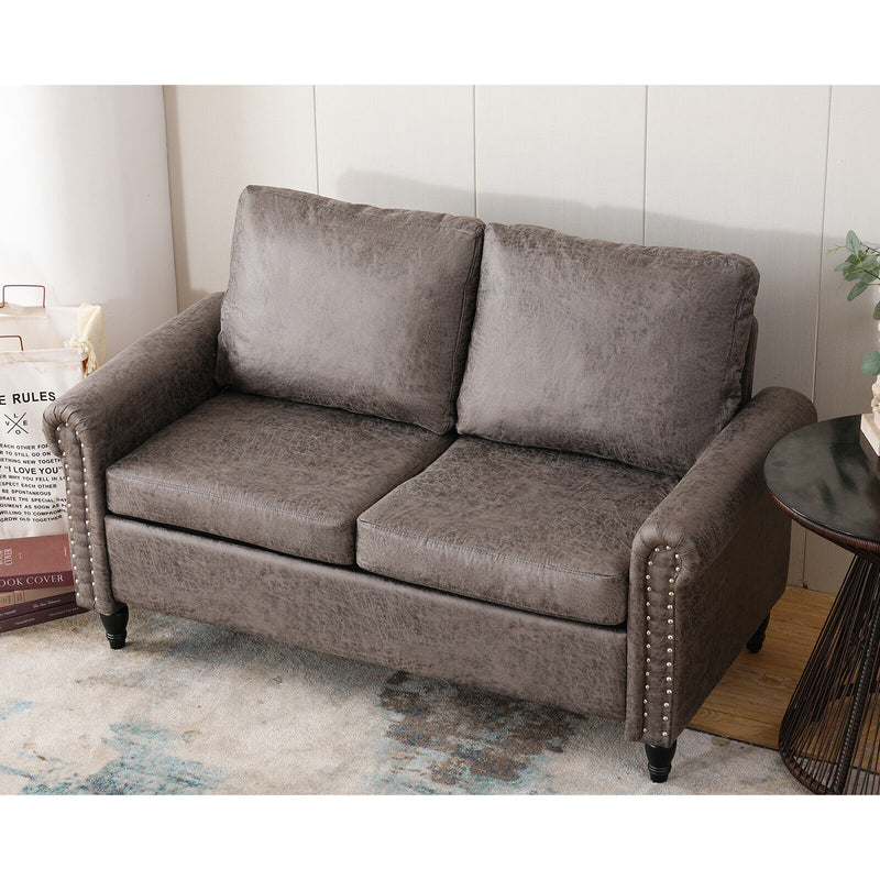 57 in Small Sofa Loveseat Upholstered Couch for Small Spaces 2 Seat Couches