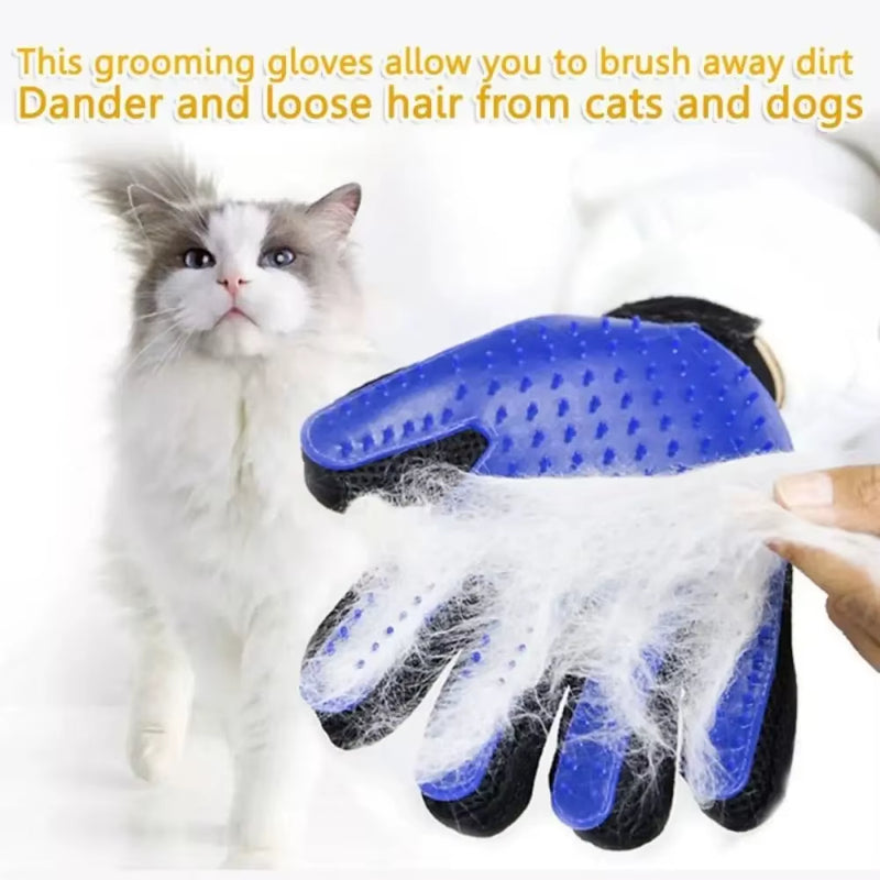 Pet Hair Remover Gloves Cat Dog Massage Bathing Cleaning Grooming Supplies Silicone Hair Sticking Removal Brush