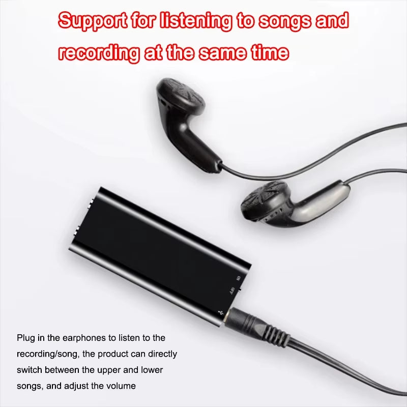 32GB Mini Activated Voice Recorder Espia Digtal Sound Record Voice-Controlled 4-64G Dictaphone MP3 Player