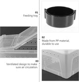 Reptile Breeding Box Plastic Spider Enclosure : Reptile Feeding Box Spider Terrarium - Transparent Hatching Container Reptile Box for Lizard Gecko, 25.8X15.1X11Cm