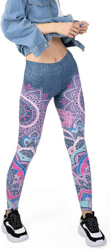 Middle Waisted Seamless Workout Leggings - Women’S Mandala Printed Yoga Leggings, Tummy Control Running Pants…