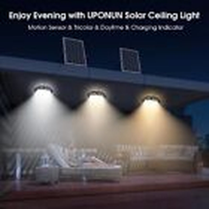 Solar Ceiling Light Motion Sensor 2 Pack, Dimmable 2 Pack with Motion