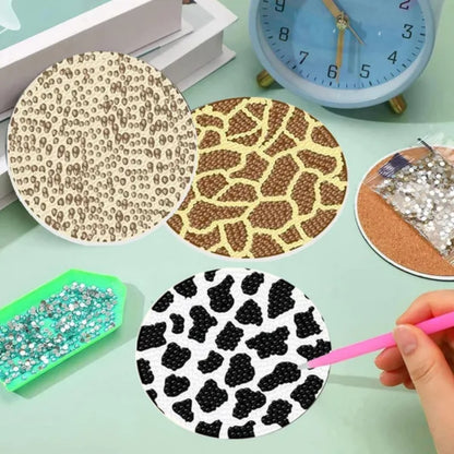 8 Pcs Rhinestones Art Coasters Kits With Holder