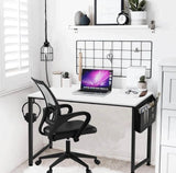 Small Computer Desk for Bedroom White Modern Writing Table for Small Spaces Kids