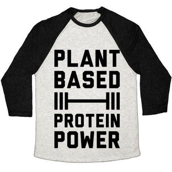 PLANT BASED PROTEIN POWER UNISEX TRI-BLEND BASEBALL TEE