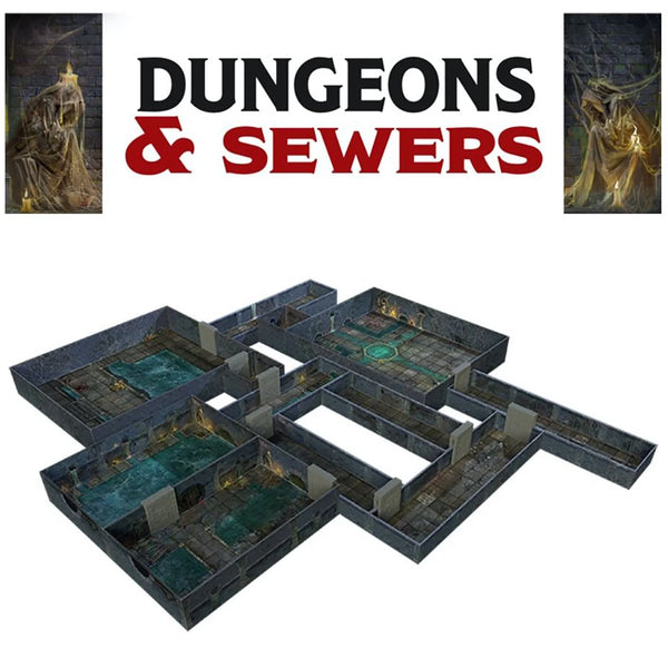 Tenfold Dungeon: Dungeons & Sewers - Modular Roleplaying Terrain Set & 5E RPG Adventure, Gale Force 9