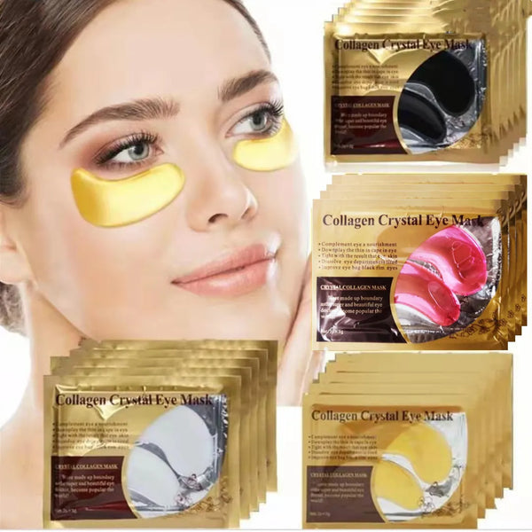 20Pcs=10Pairs Gold Collagen Crystal Eye Mask Skincare Eye Patches Firming Moisturizing Nourishing Eye Skin Care Products