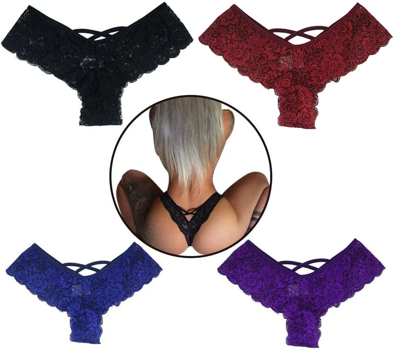 4-Pack Lace Women's Plus Size Thongs