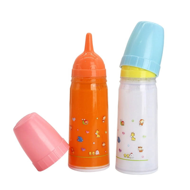 Magic Baby Doll Bottles Children'S Toy Accessorie 2 PCS Milk & Juice Bottle