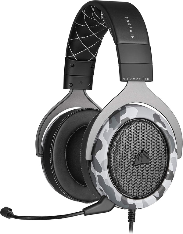 HS60 Haptic Stereo Gaming Headset with Haptic Bass, Memory Foam Earcups, Removable Microphone, Windows Sonic Compatible, Discord-Certified for PC - Arctic Camo