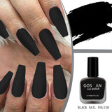 Matte Black Nail Polish, Black Nail Polish Fast Dry for Women & Men, Dark Nail Polish, Matte Top Coat Nail Polish, 12ML