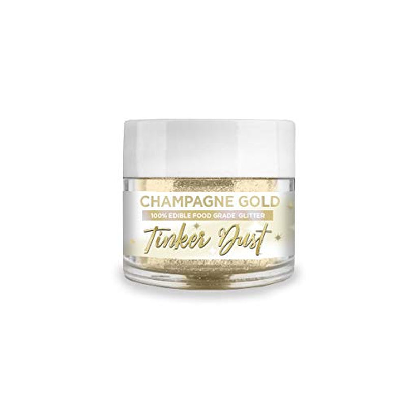 Tinker Dust - Champagne Gold (5G 1X Jar) | Edible Glitter for Cakes, Cupcakes, Cake Pops, Drinks