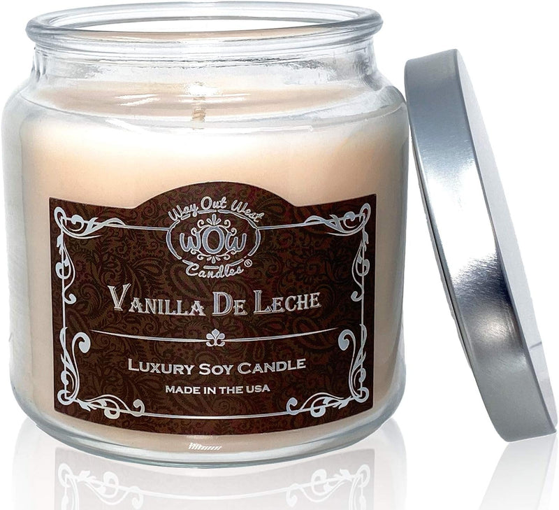 Scented Candles for Home Large Jar 18 Oz - 65+ Hours Long Lasting and Fragrant Vanilla De Leche Scented Soy Candle - All Natural Wicks - Handmade in the USA