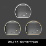 Modern Semi-Circular Smart Bath Mirrors Creative Touch Bathroom Mirror Home Bedroom Special-Shaped Makeup Mirrors with Led Light