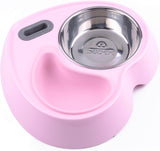 Multifunctional Automatic Feeders Dispenser - Portion Control Water Dispenser Bowl for Dogs & Cats, Mess Free, No More Dripping Beard Light Pink