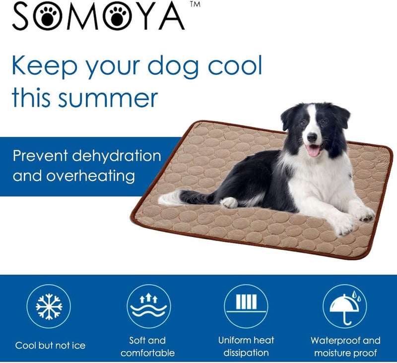 Dog Self Cooling Mat Pet Washable Pads Breathable Pet Blanket Hot Weather Sleeping Kennel Mat,Ice Silk Sleep Mat Pad Non-Toxic Breathable Sleep Bed for Large Dogs Cats No Water