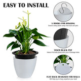 Self Watering Wall Planters for Indoor Plants 7 Pack | Outdoor Wall Planters | Medium 5 Inch with Hooks PL34