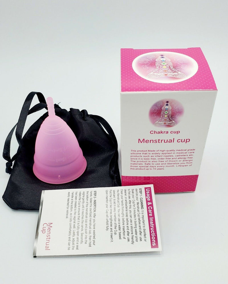 Menstrual Cup Reusable Period Cup-Pink- Size (L) USA Tampon & Pad Alternative