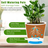 Self Watering Planters, 5/5.5/6/6.5/7 Inch Self Watering Plant Pots for Indoor and Outdoor Plants, 5 Pack