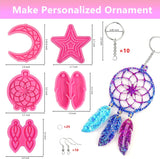 42Pcs Resin Molds-Silicone Resin Molds Earring/Pendant Wall Hanging Christmas Decoration-Epoxy Resin Molds Keychain Making Set with 35 PCS Tools for DIY Gift Crafts Making