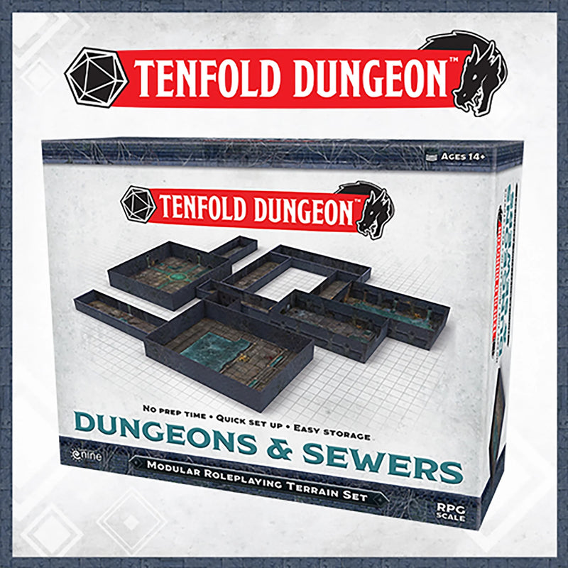 Tenfold Dungeon: Dungeons & Sewers - Modular Roleplaying Terrain Set & 5E RPG Adventure, Gale Force 9