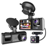 Car Dual Lens Dash Cam HD 1080P Front/Rear/Inside Video Recorder Camera G-Sensor