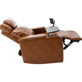 Power Motion Recliner Electric Power Recliner With USB Charging Port, Hidden Arm Storage, Convenient Cup Holder And Bluetooth Speaker, Light Brown