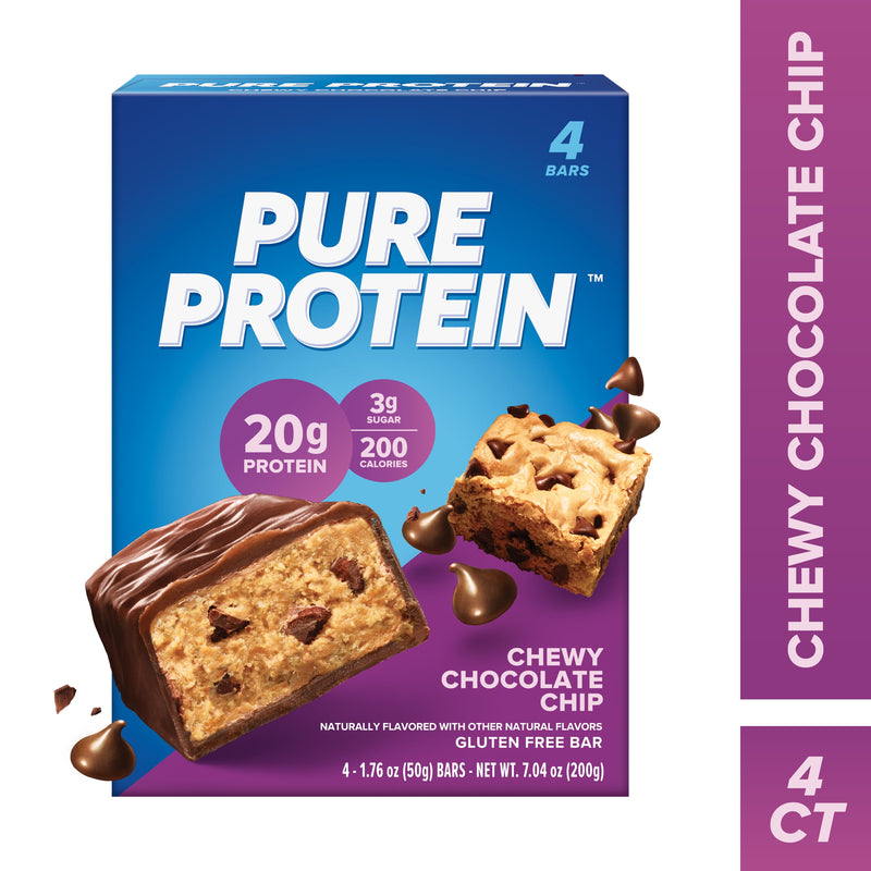 Bars, Chewy Chocolate Chip, 20G Protein, Gluten Free, 1.76 Oz, 4 Ct