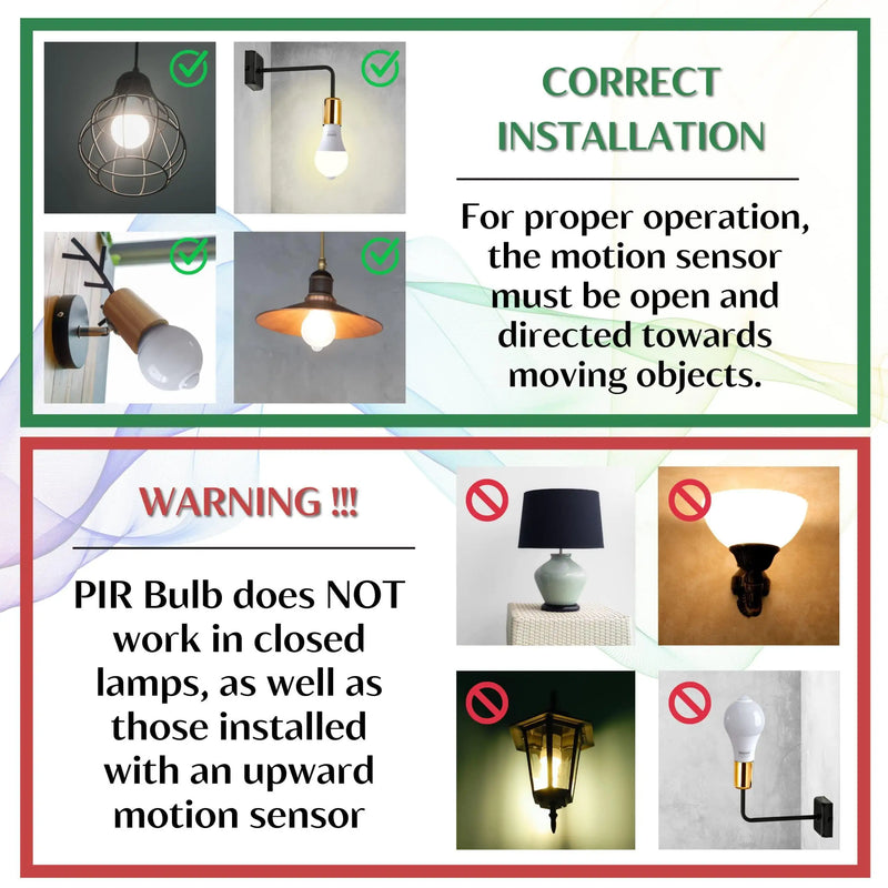 Motion Sensor Light Bulbs with Dusk to Dawn Sensor Indoor Motion Detector Bulb