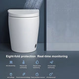 Smart Bidet Toilet For Bathrooms One Piece Toilet With Heated Bidet Seat,Foot Auto Sensor, Dual Flush, Tankless