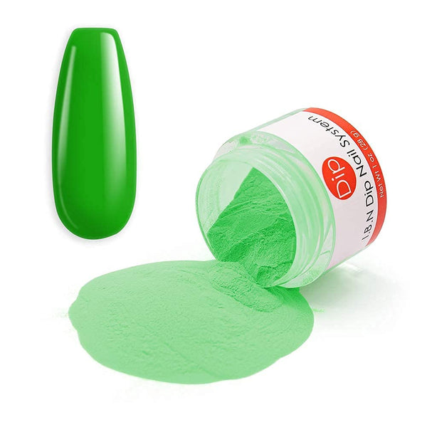 Green Dipping Powder (1 Oz) Salon Quality Fine Dip Powder Nail Art Powder for DIY French Manicure at Home, Odor-Free, Long-Lasting, No Nail Lamp Needed (DIP 040)