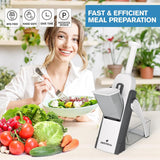 Vegetable Mandoline Slicer Chopper, Kitchen Adjustable Safe Onion Potato Food Chopper, Perfect for Slicing, Chopping, Shredding and Dicing (Gray)