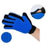 Pet Dog Grooming Brush Dog Cat Hair Remover Mitt Massage DE Shedding 1 Pair Blue Gloves for Dog - Brushes Gloves for Gentle Shedding - DE Shedding Efficient Pets Hair Remover Mittens