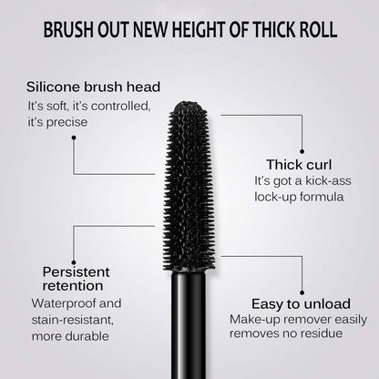 4D Silk Fiber Lash Mascara- Waterproof Mascara Black Volume and Length, Easily to Create Amazing Lashes for Thicker, Long Lasting and Curly Eyelashes
