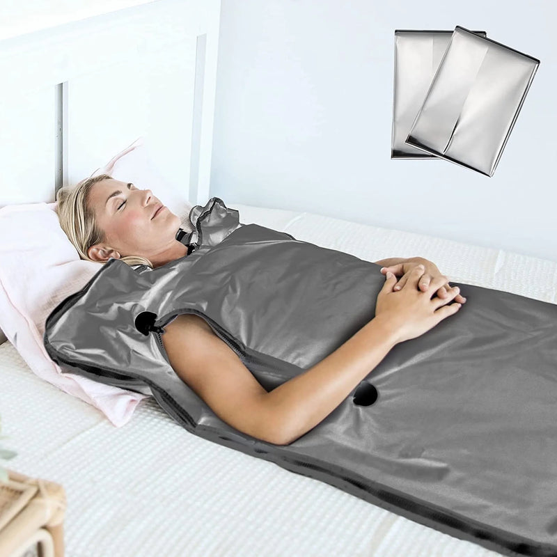 Bioremedy Portable Far-Infrared Sauna Blanket, Gray, Includes 2 Disposable Sauna Wraps