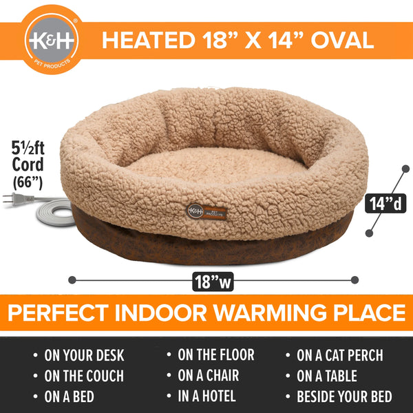 Thermo-Snuggle Cup Bomber - Indoor Heated Cat Bed Chocolate 14 X 18 Inches