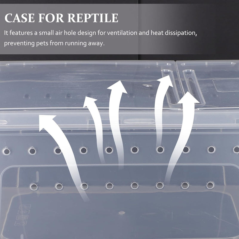 Reptile Breeding Box Plastic Spider Enclosure : Reptile Feeding Box Spider Terrarium - Transparent Hatching Container Reptile Box for Lizard Gecko, 25.8X15.1X11Cm