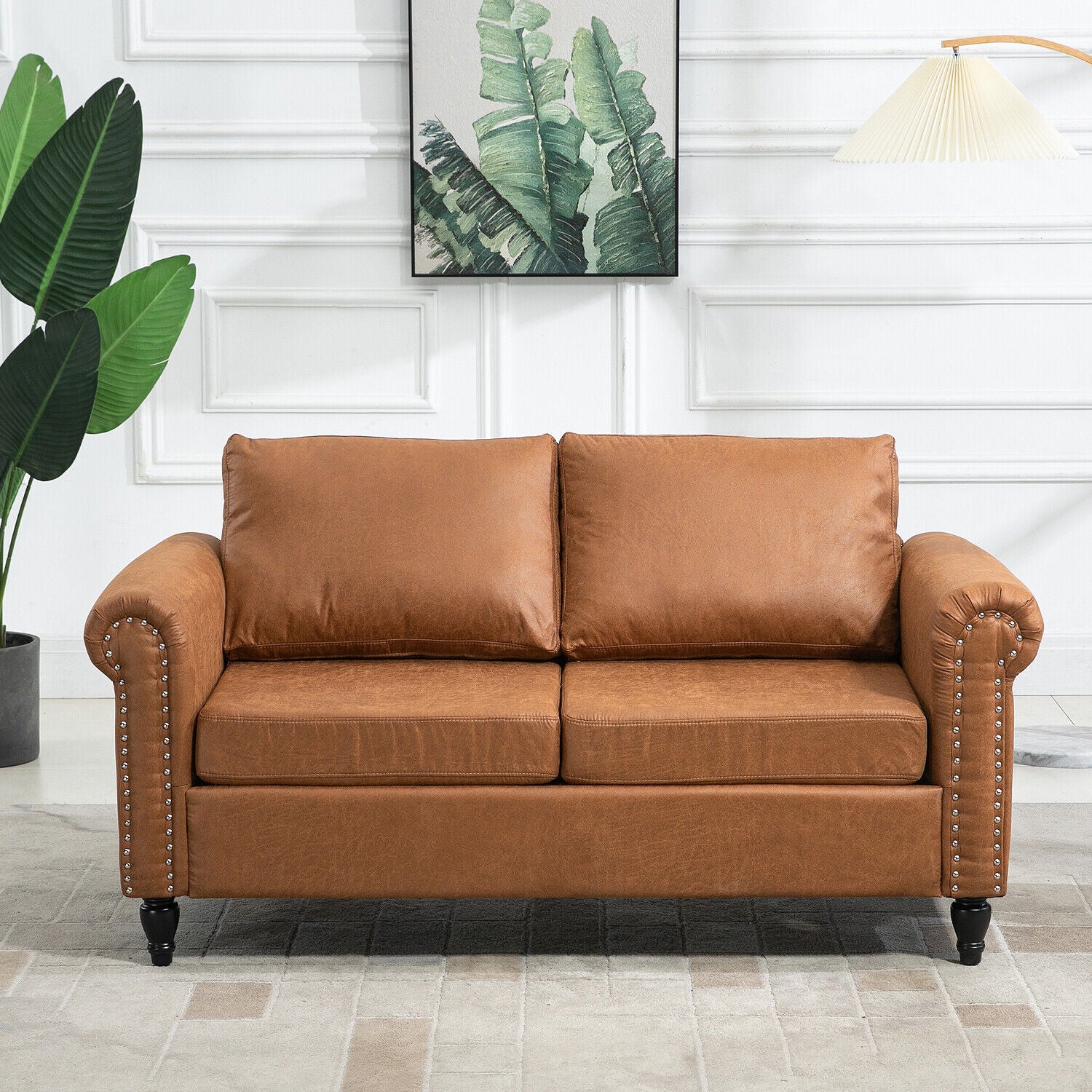 57 in Small Sofa Loveseat Upholstered Couch for Small Spaces 2 Seat Couches