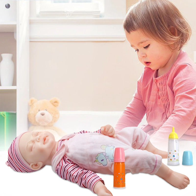 Magic Baby Doll Bottles Children'S Toy Accessorie 2 PCS Milk & Juice Bottle